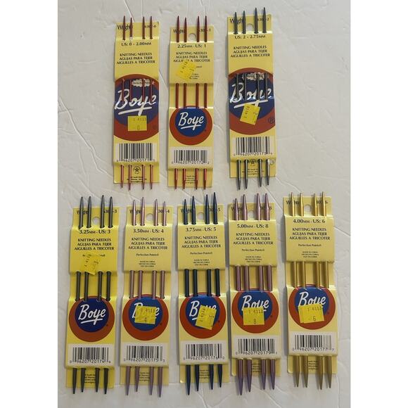Lot Of 8 Boye Crochet 3pc Value Set Aluminum Crochet Hooks Knitting Needles NEW - Picture 1 of 7